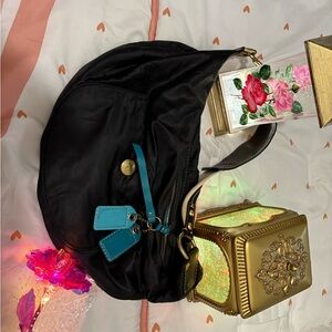 COACH black Hobo Shoulder Bag with a Teal Tag and blue tag! I wish my mom would